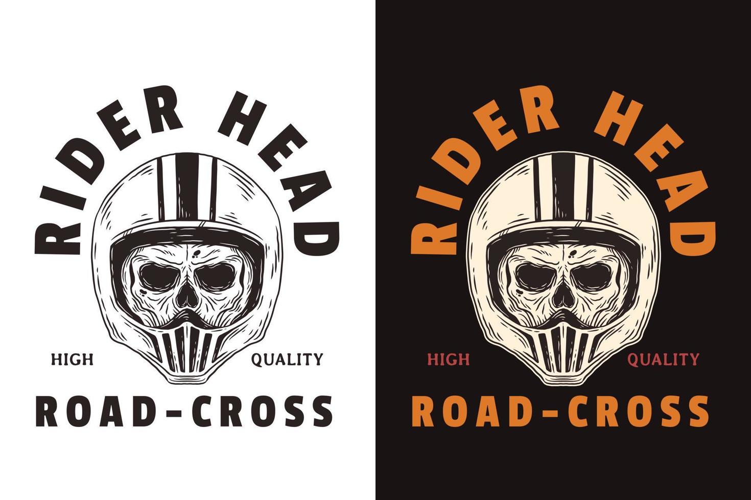 Set Skull Rider Helmet Dark illustration Skull Bones Head Hand drawn Hatching Outline Symbol Tattoo Merchandise T-shirt Merch vintage vector