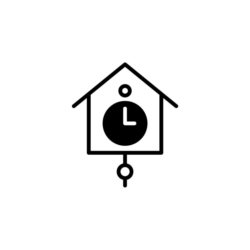 Clock, Timer, Time Solid Line Icon Vector Illustration Logo Template. Suitable For Many Purposes.