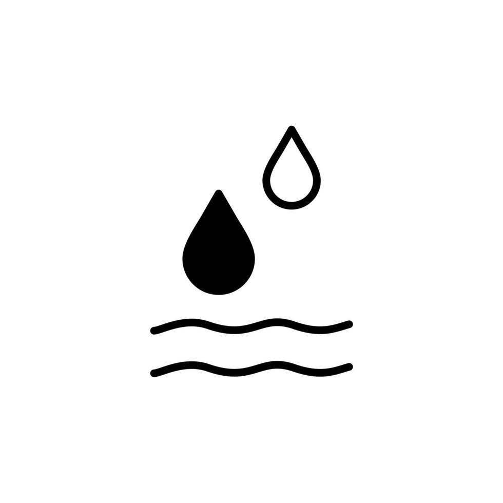 Waterdrop, Water, Droplet, Liquid Solid Line Icon Vector Illustration Logo Template. Suitable For Many Purposes.