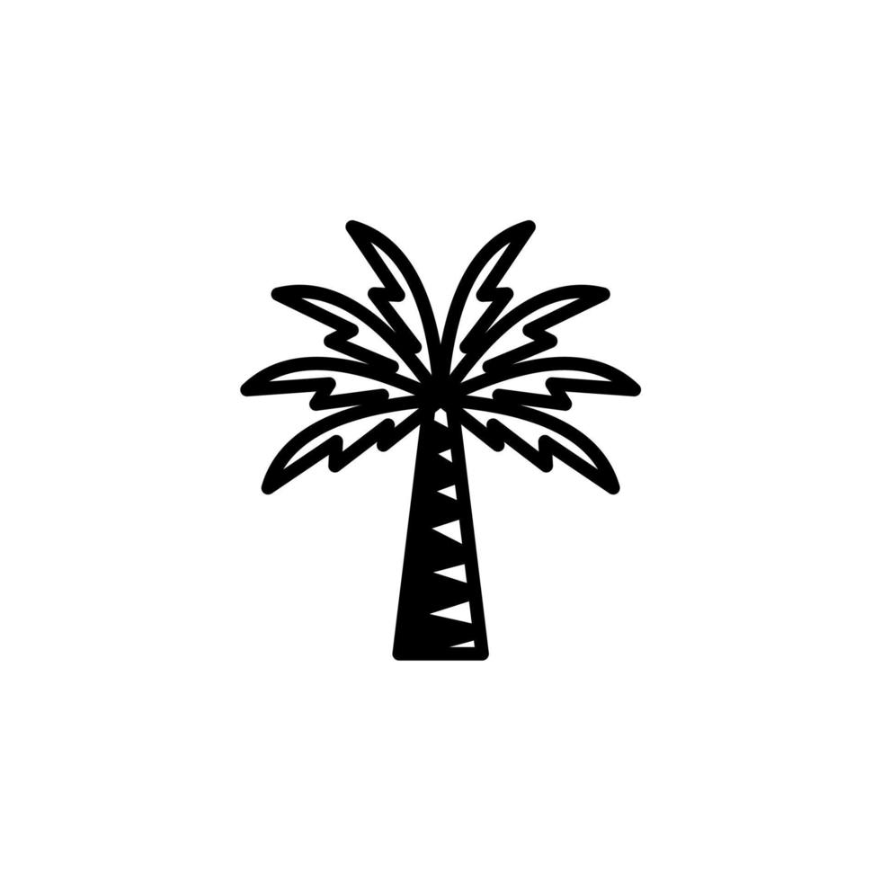 Palm, Coconut, Tree, Island, Beach Solid Line Icon Vector Illustration Logo Template. Suitable For Many Purposes.