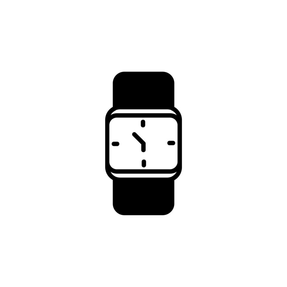 Watch, Wristwatch, Clock, Time Solid Line Icon Vector Illustration Logo Template. Suitable For Many Purposes.