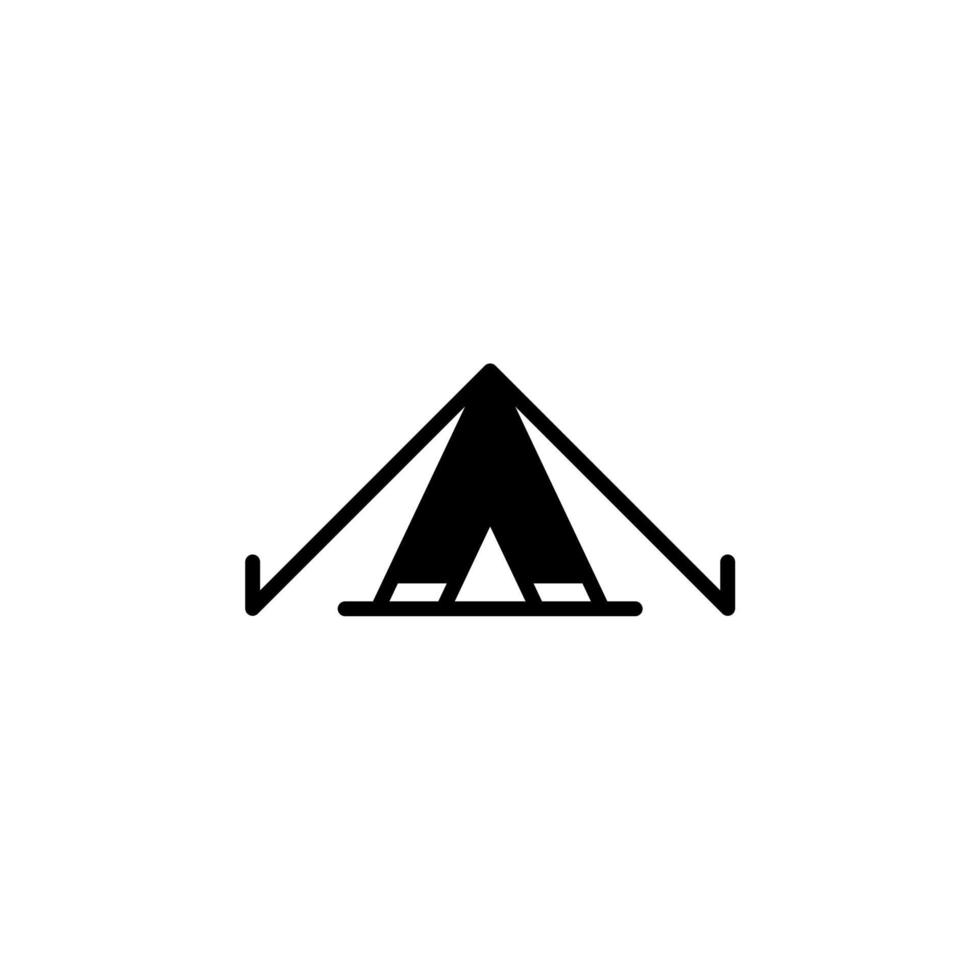 campamento, tienda, camping, viaje línea sólida icono vector ilustración logotipo plantilla. adecuado para muchos propósitos.