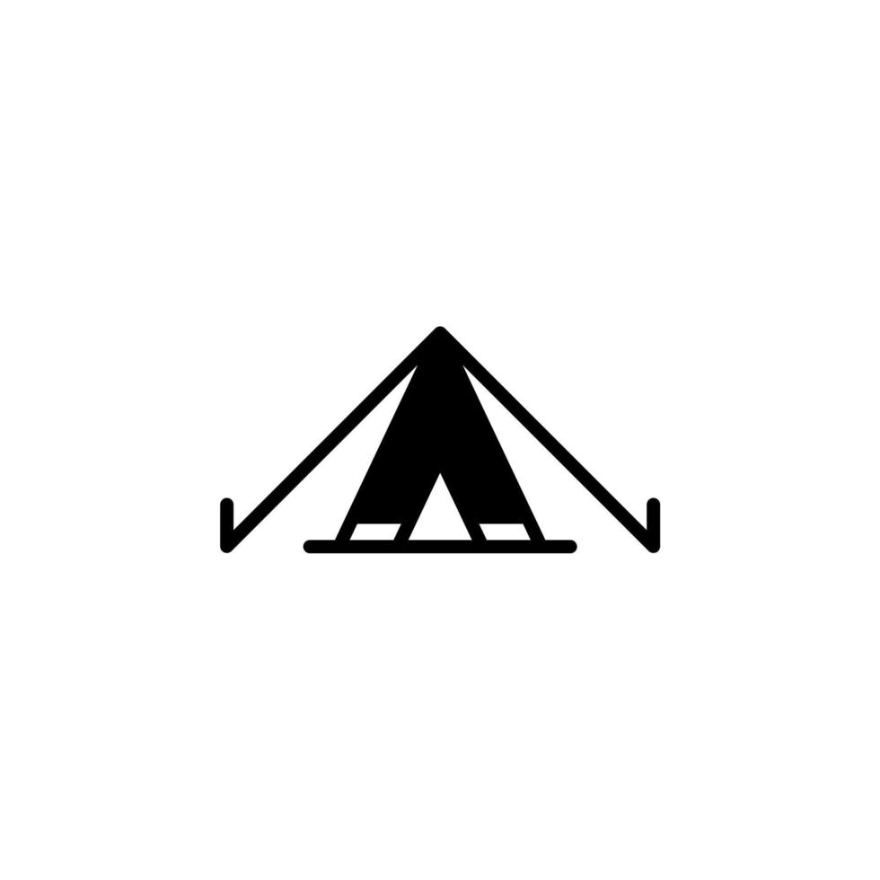 Camp, Tent, Camping, Travel Solid Line Icon Vector Illustration Logo Template. Suitable For Many Purposes.