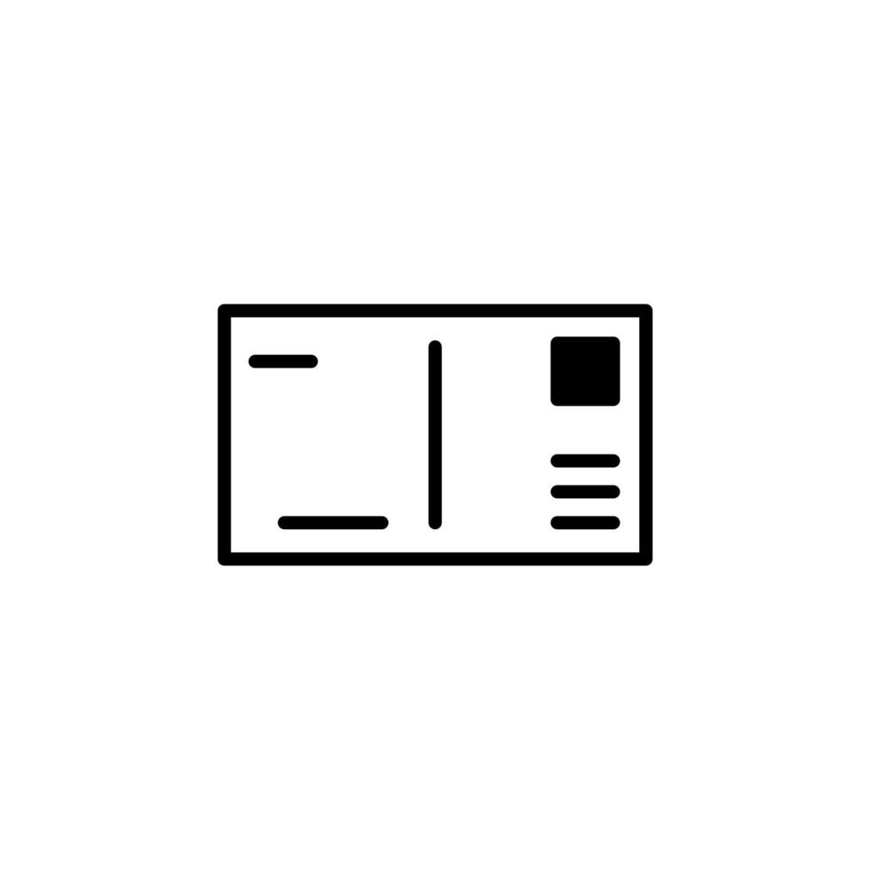post, carta, correo, postal línea sólida icono vector ilustración logotipo plantilla. adecuado para muchos propósitos.