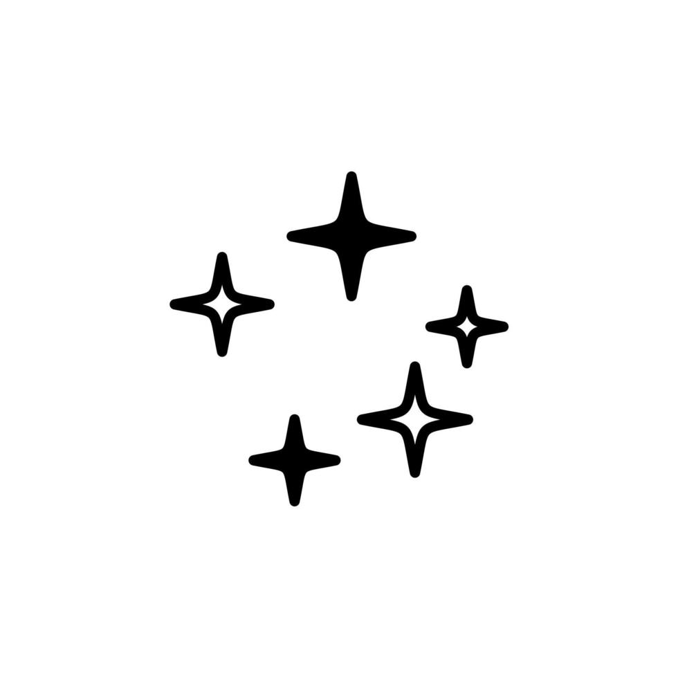 estrellas, plantilla de logotipo de ilustración de vector de icono de línea sólida nocturna. adecuado para muchos propósitos.