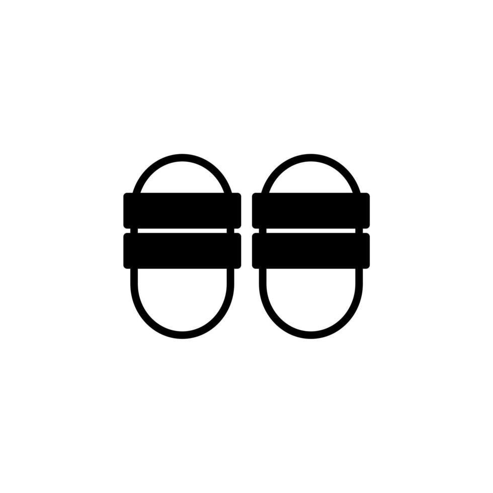 Sandal, Footwear, Slipper, Flip-Flop Solid Line Icon Vector Illustration Logo Template. Suitable For Many Purposes.
