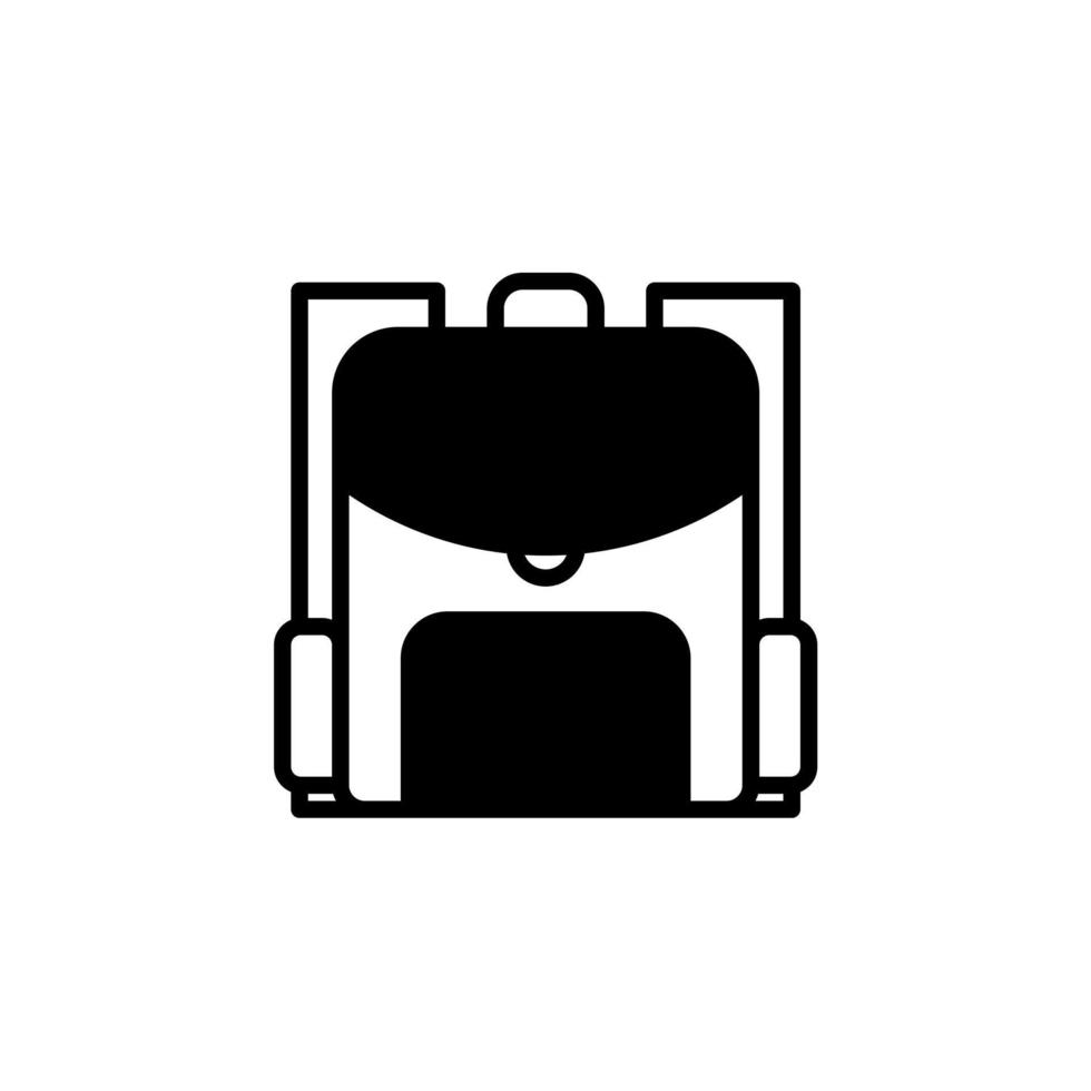 Backpack, School, Rucksack, Knapsack Solid Line Icon Vector Illustration Logo Template. Suitable For Many Purposes.