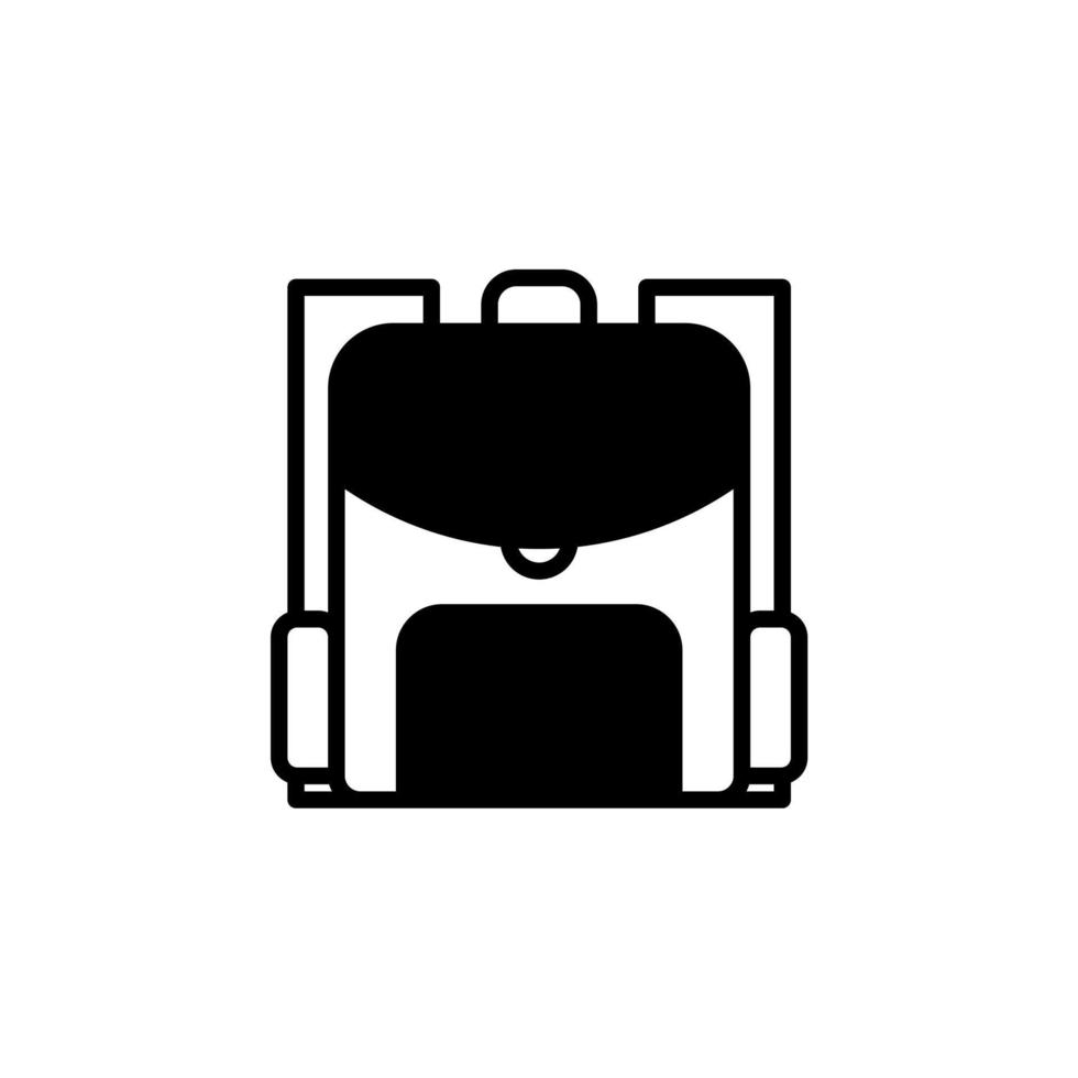 mochila, escuela, mochila, mochila línea sólida icono vector ilustración logotipo plantilla. adecuado para muchos propósitos.