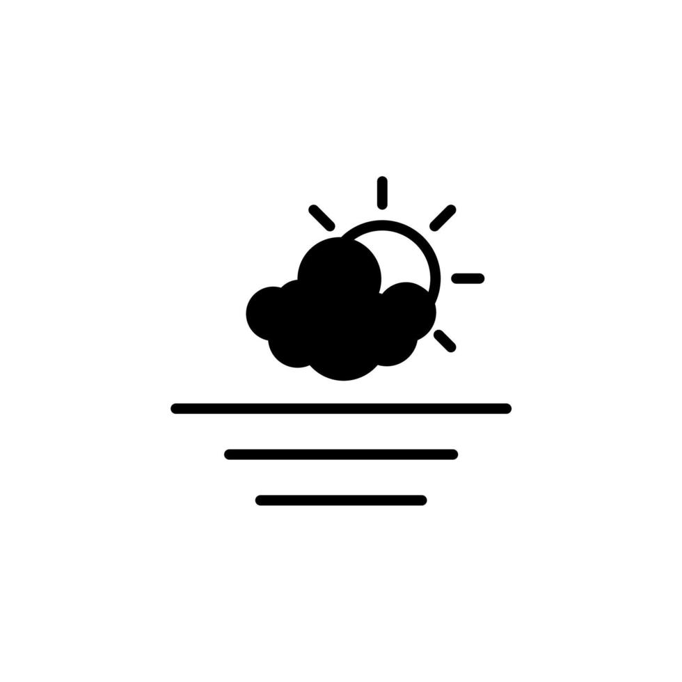amanecer, atardecer, sol línea sólida icono vector ilustración logotipo plantilla. adecuado para muchos propósitos.