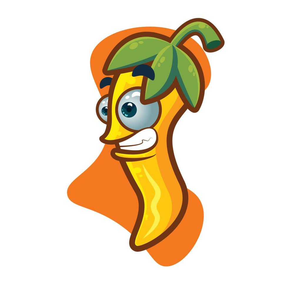 yellow chili cartoon character vector