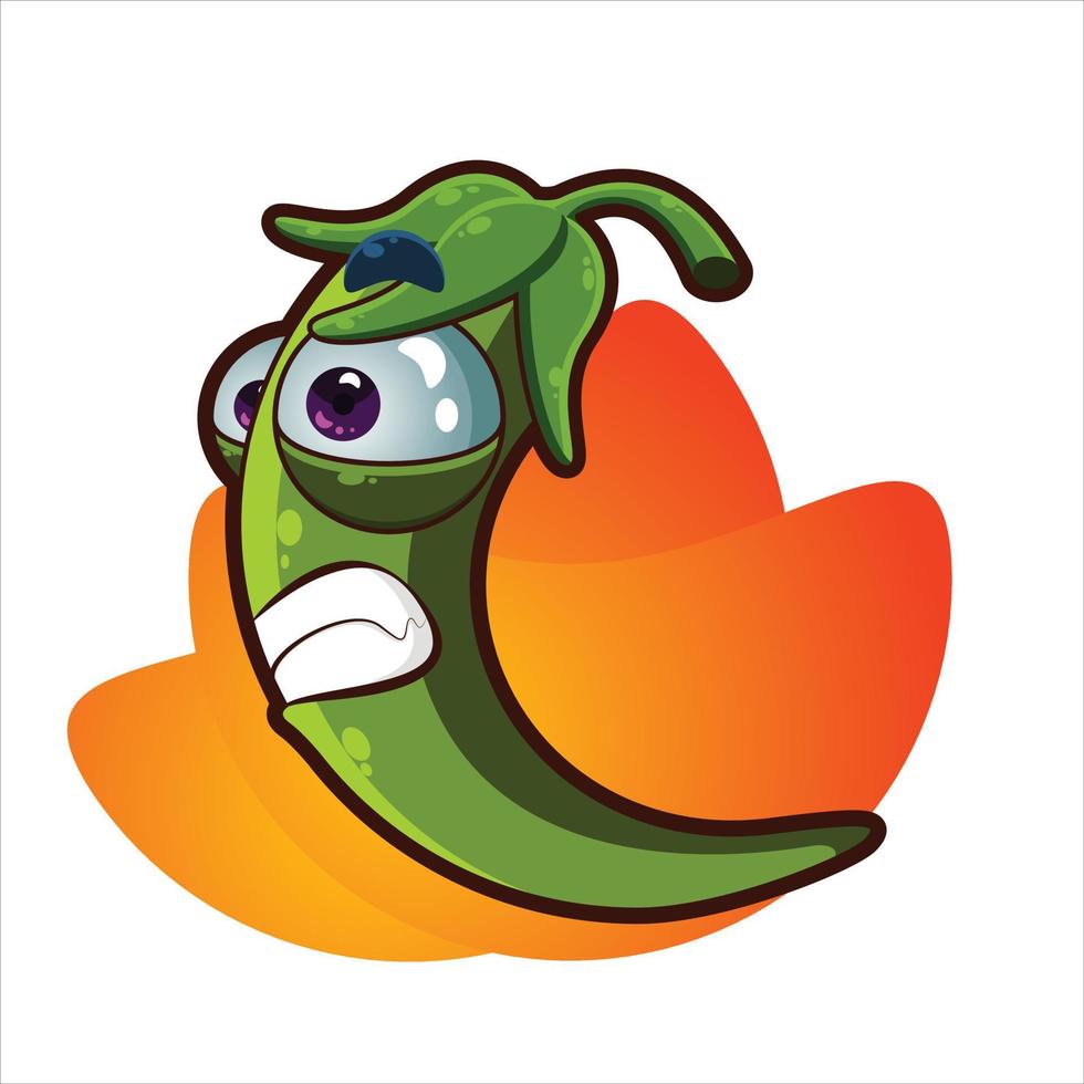 green chili cartoon character vector