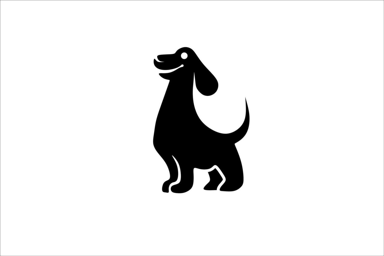 cute puppy drawing vector logo design illustration