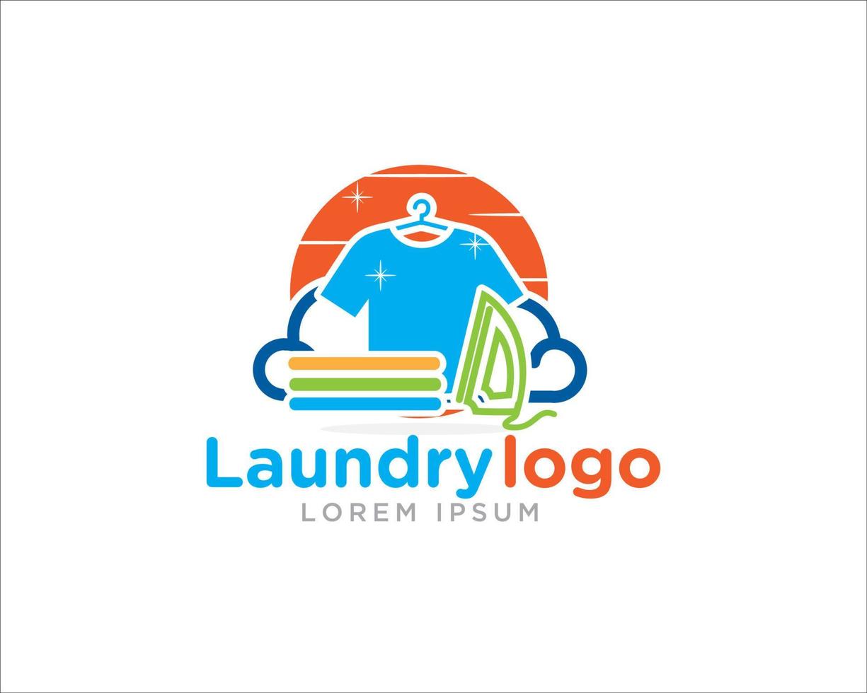 diseños de logotipos de lavandería vector simple moderno para servicio de limpieza