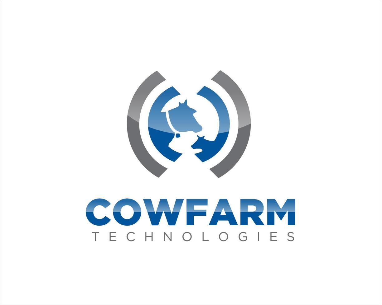 cow farm logo designs tech ICON and symbol minimalist vector