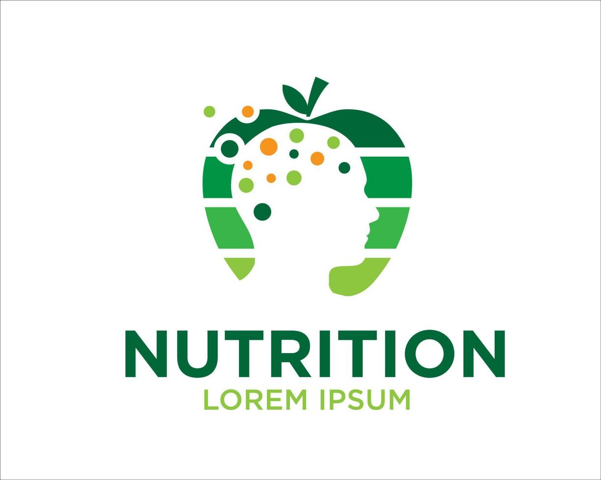 diseños de logotipo de nutrición mental vector icono y símbolo moderno simple