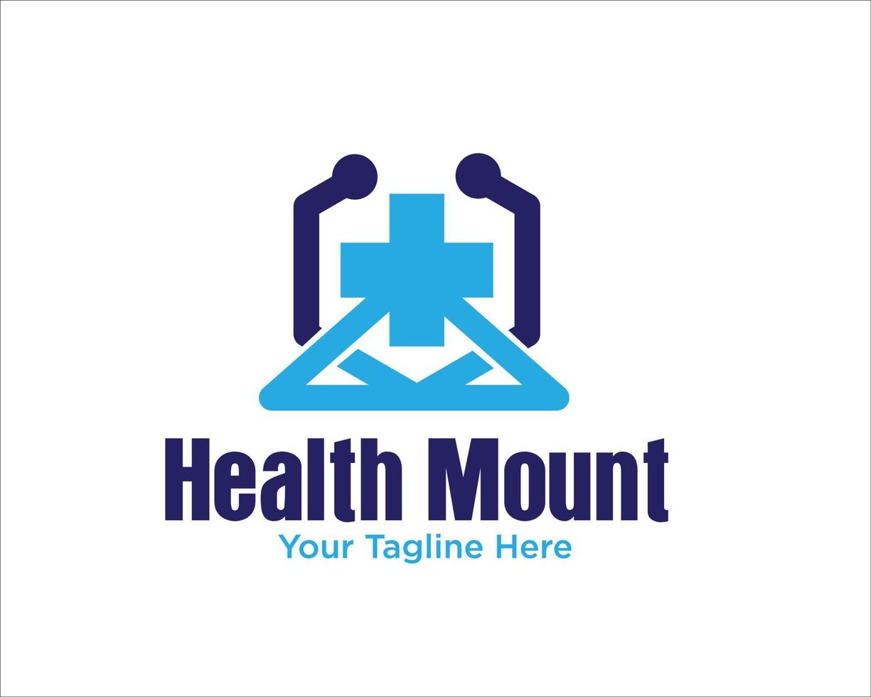 stethoscope and cross health logo designs vector