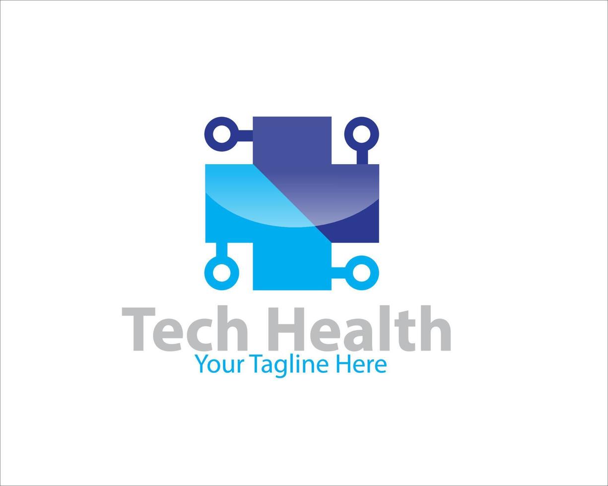 cross tech medicine logo designs vector