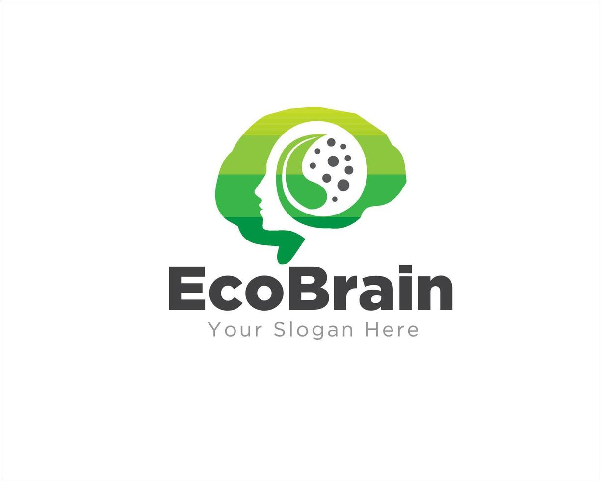 eco brain health and consulting for medical service and clinic logo vector