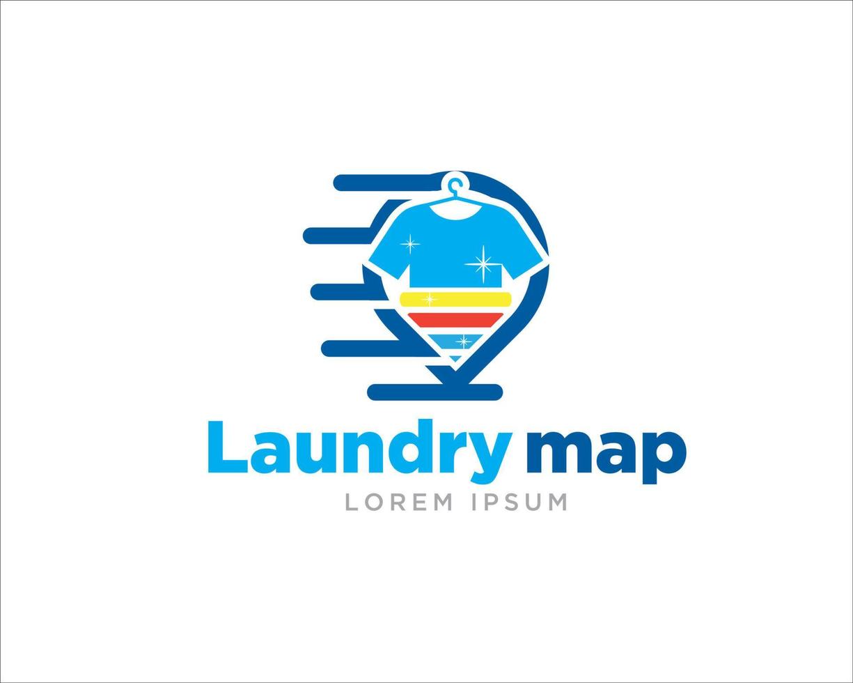laundry map logo vector simple modern for cleaning service