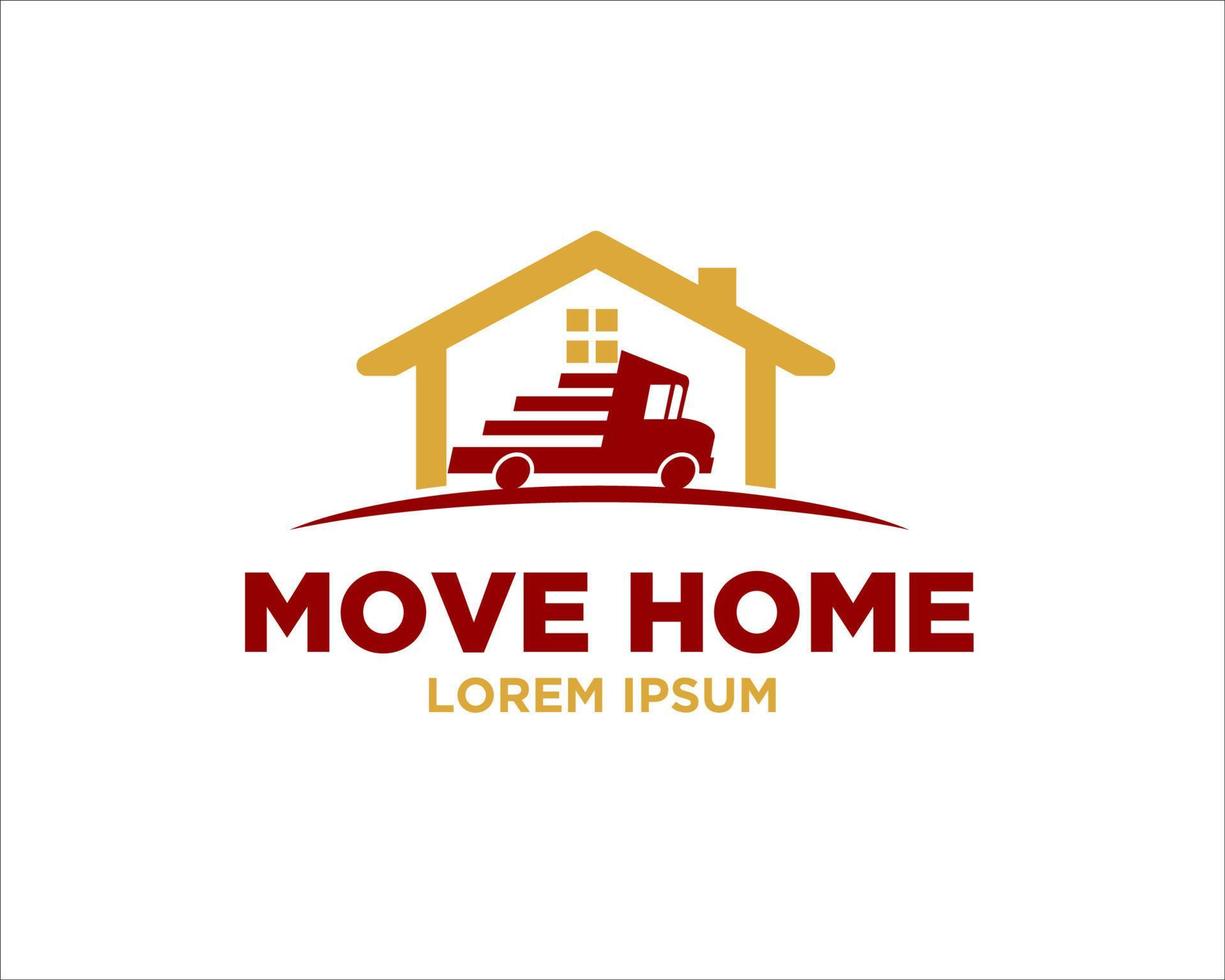 courier move home logo designs vector simple modern icon and symbol