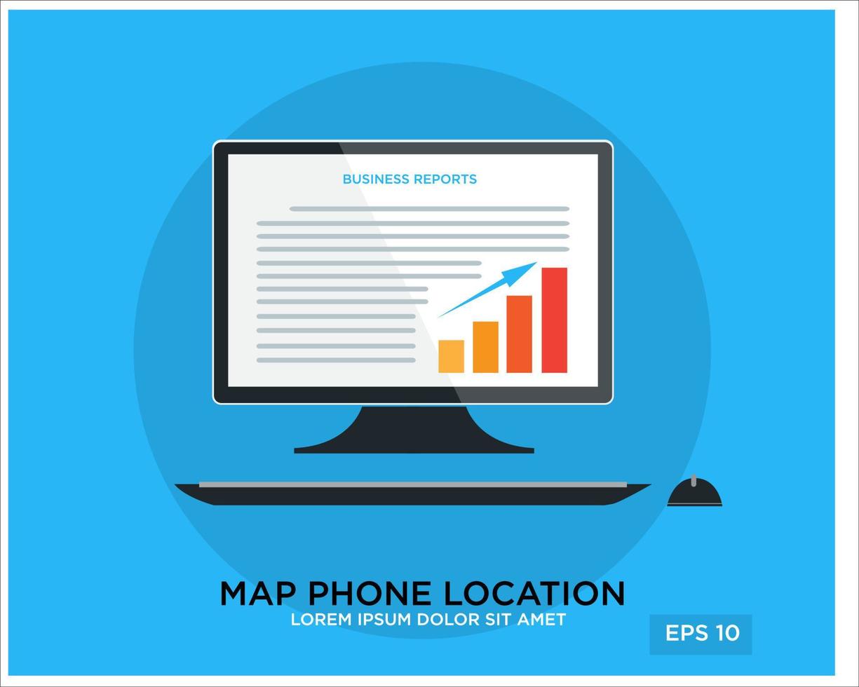 business rapport monitor simple modern flat vector