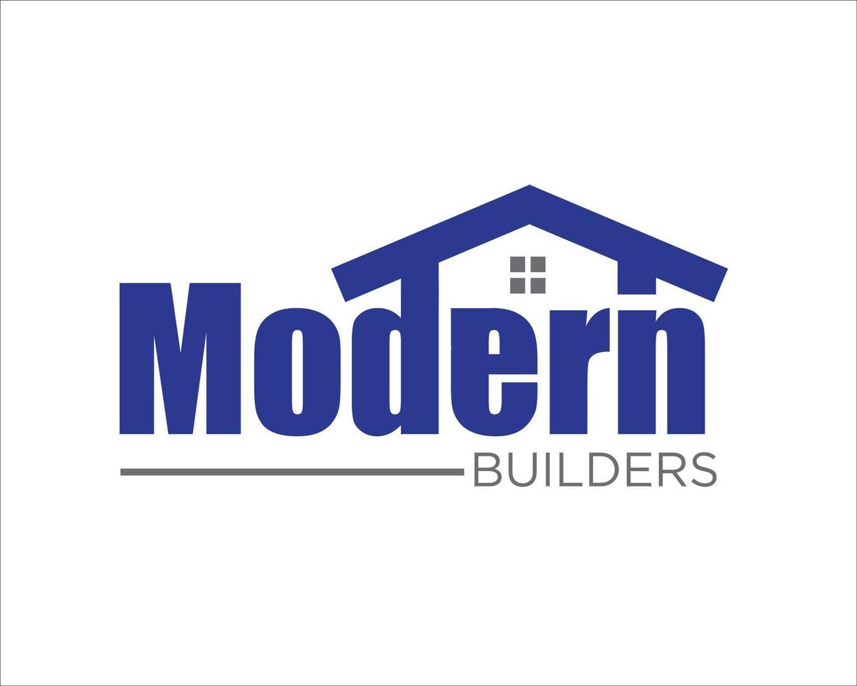 home builder contractor and real estate logo designs simple modern vector