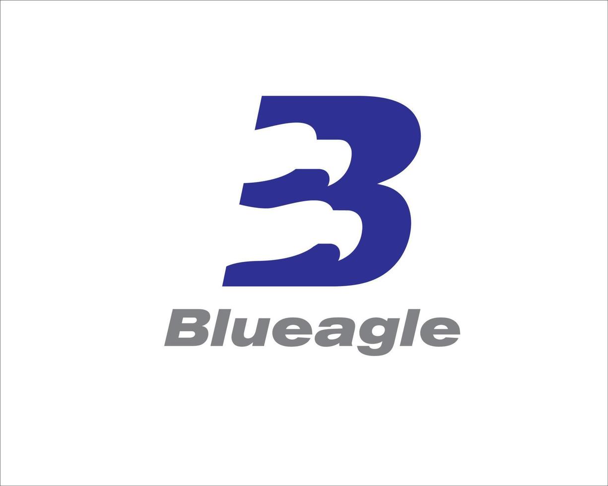 logotipo de águila azul diseños icono y símbolo vector minimalista