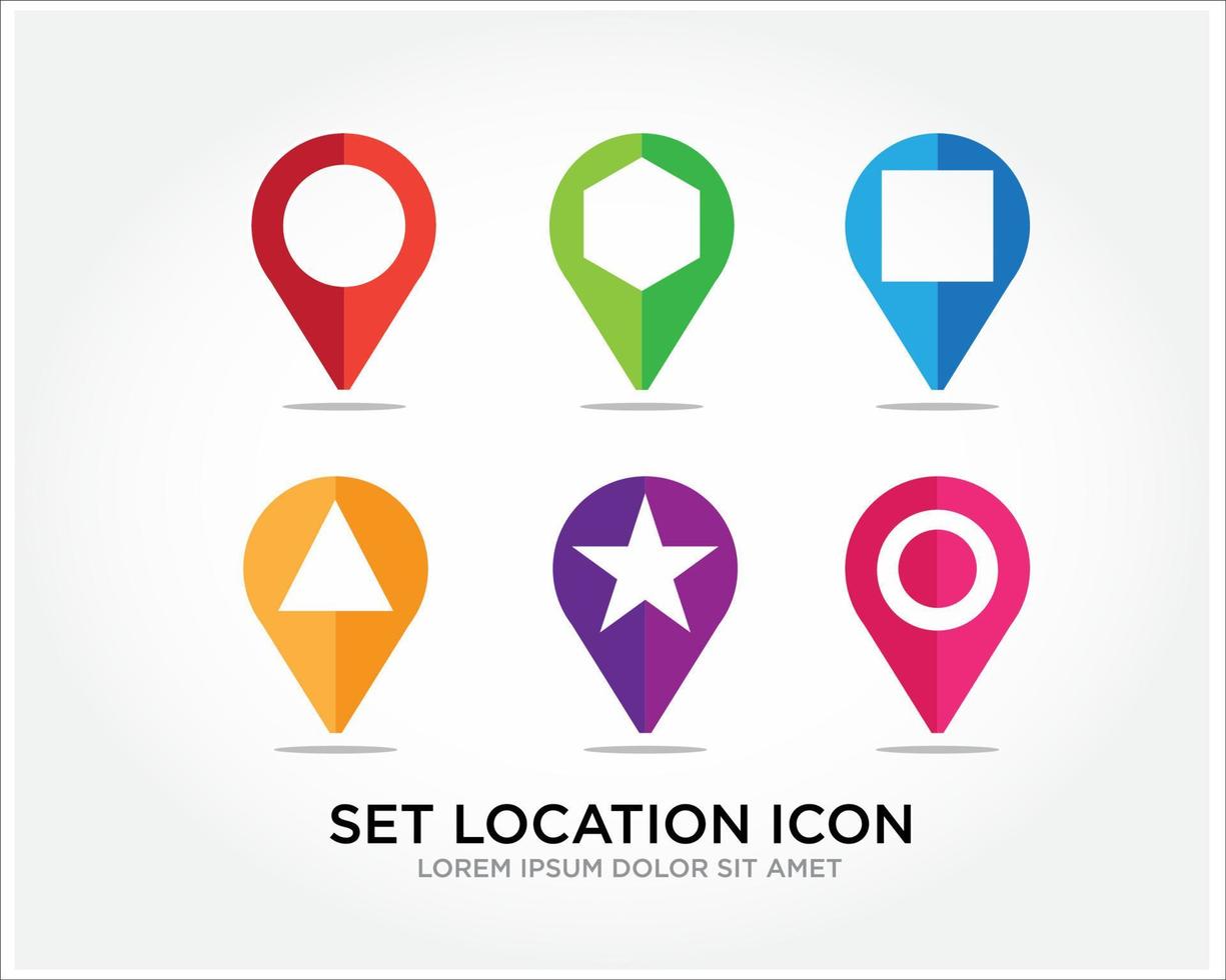 diseño de logotipo de icono de ubicación de mapa simple vector plano moderno