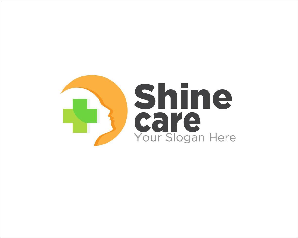 shine care health logo designs for medical consulting logo vector