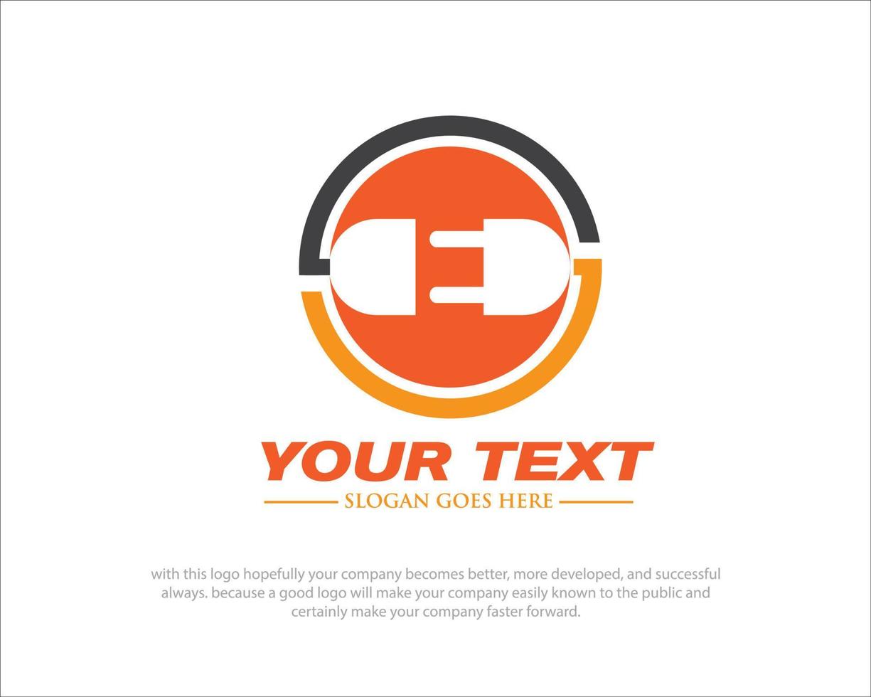plug in electric logo simple modern flat vector