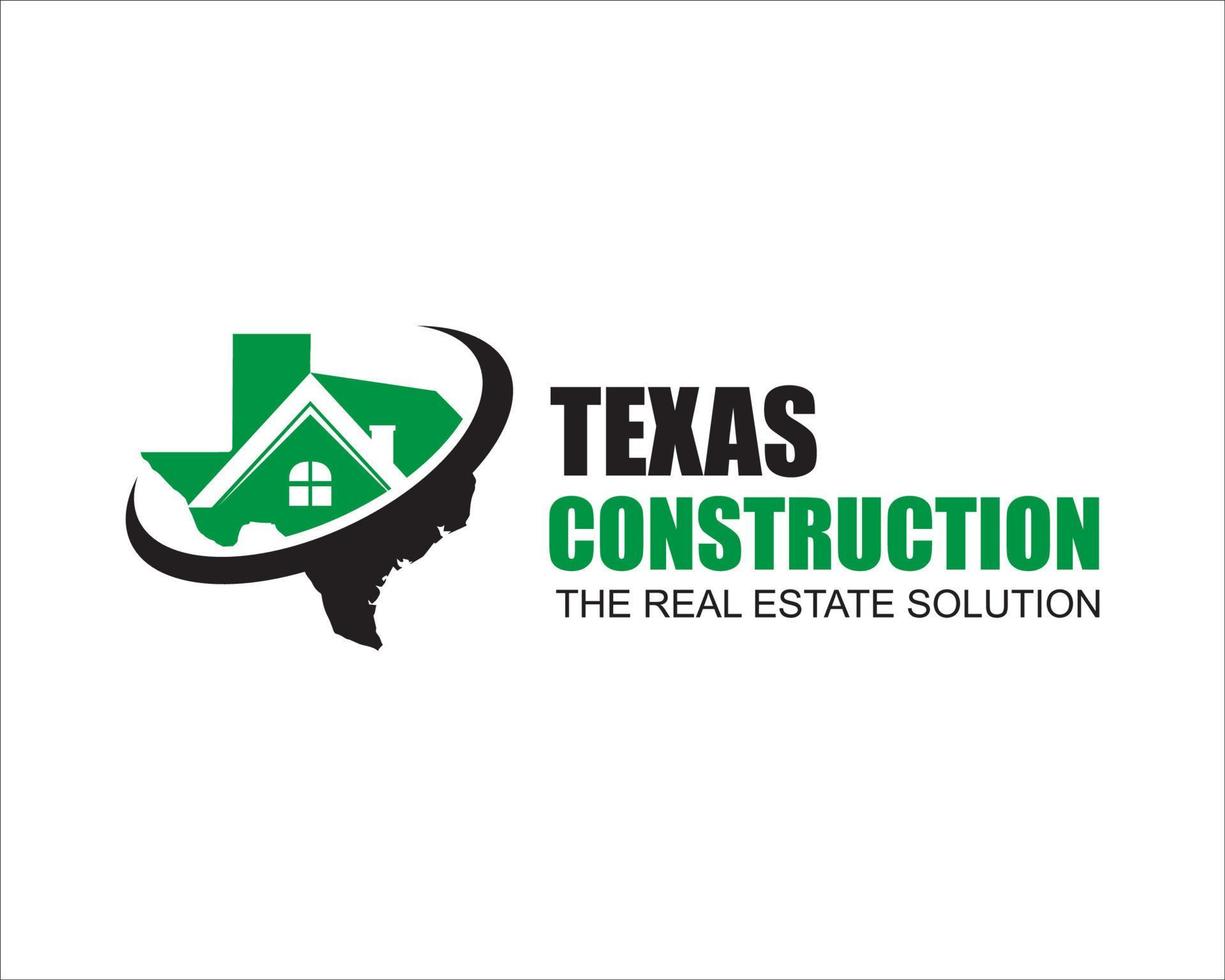 diseños de logotipos de construcción de texas simples y modernos para la restauración de bienes raíces vector