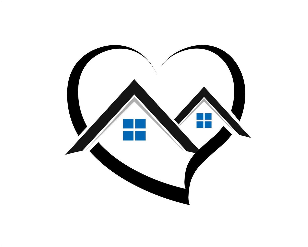 diseños de logotipos de casas dulces sencillos y modernos para servicios inmobiliarios y de seguridad vector