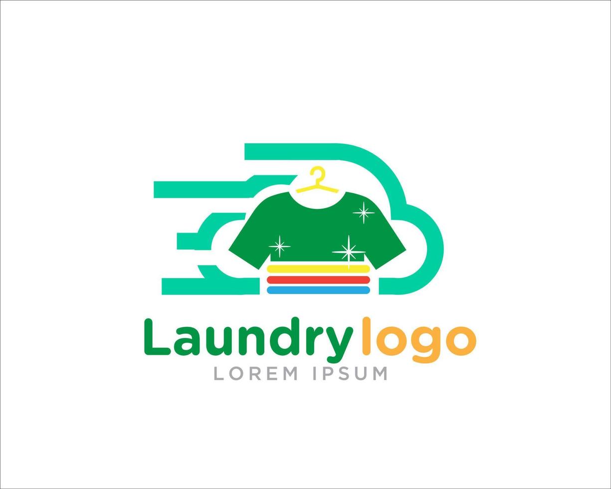 vector de logotipo de lavandería rápida simple moderno para servicio de limpieza