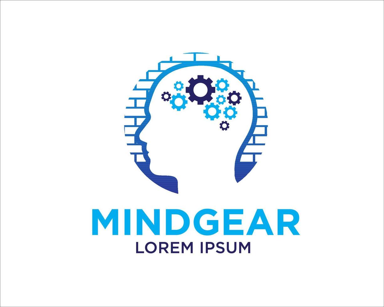 mind gear logo designs vector simple modern icon and symbol