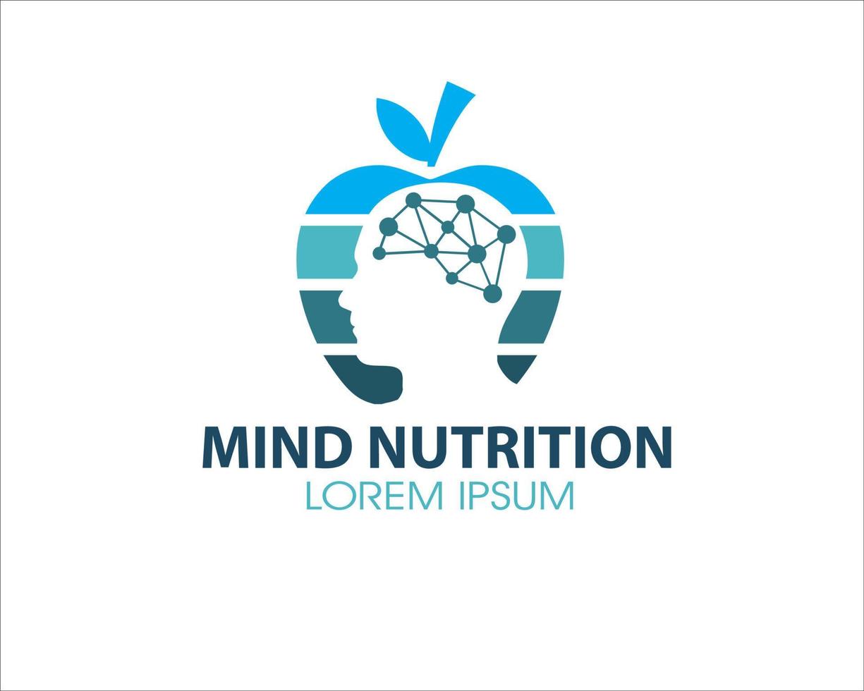 diseños de logotipos de nutrición mental vector moderno simple minimalista a icono y símbolo