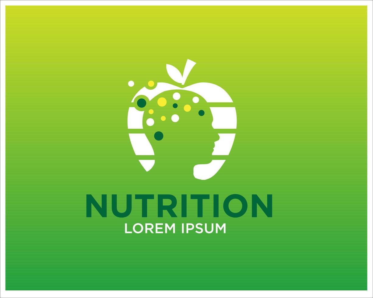 diseños de logotipo de nutrición mental vector icono y símbolo moderno simple