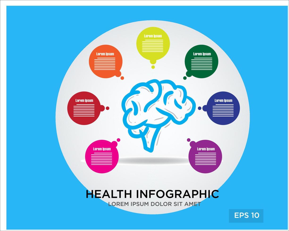 mente salud info gráfico simple moderno plano vector