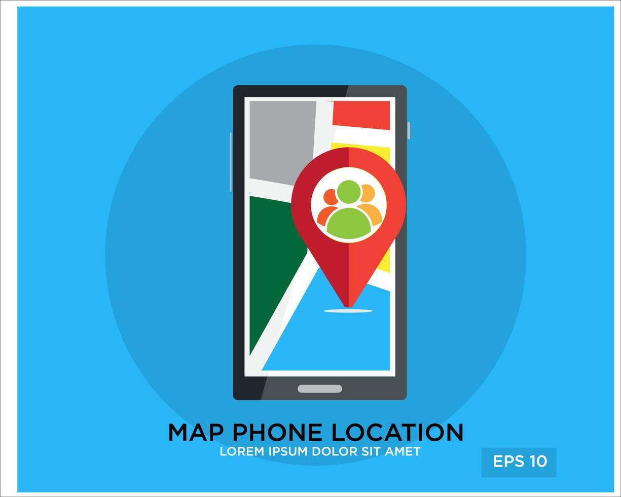 map phone location simple modern flat vector