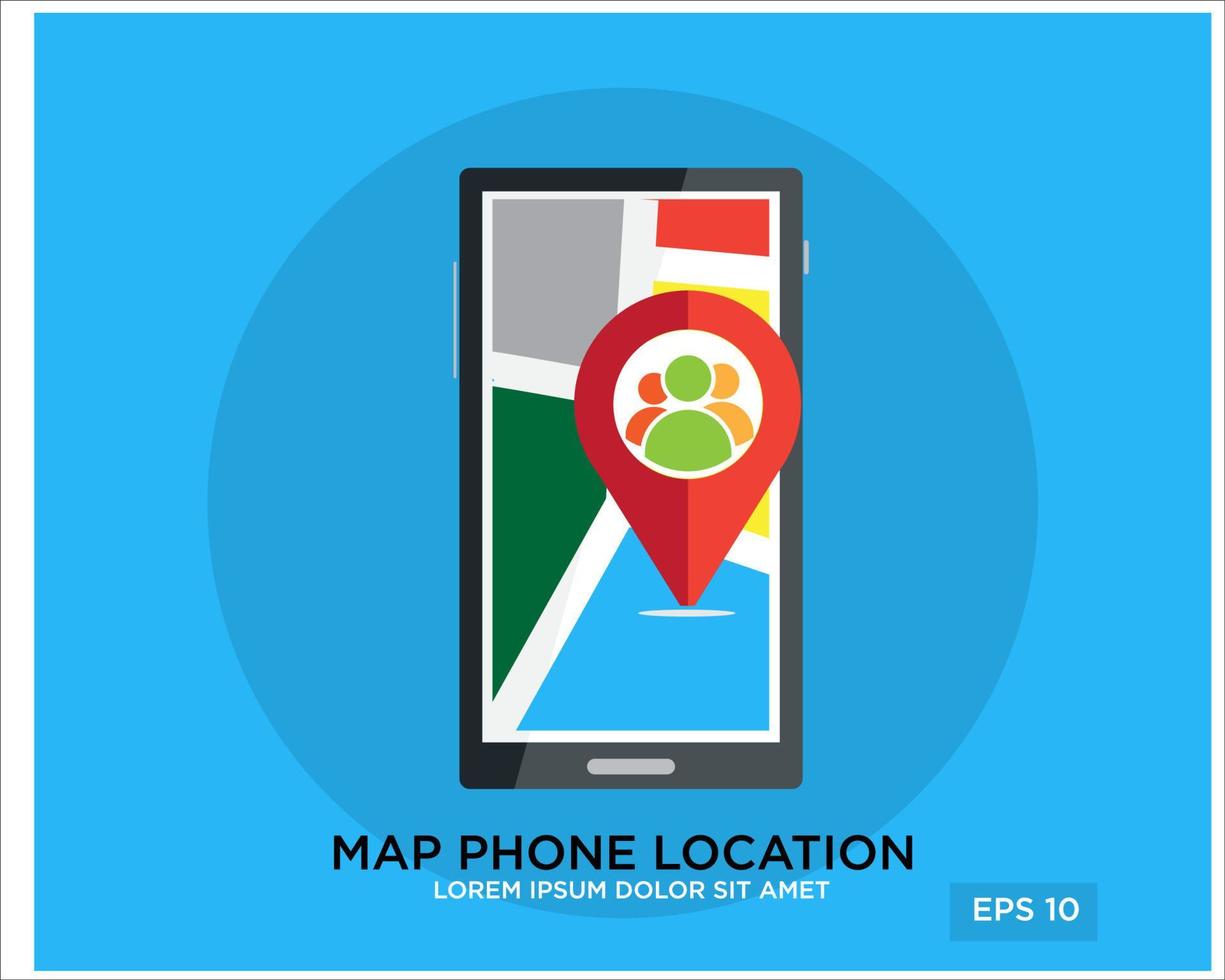 map phone location simple modern flat vector