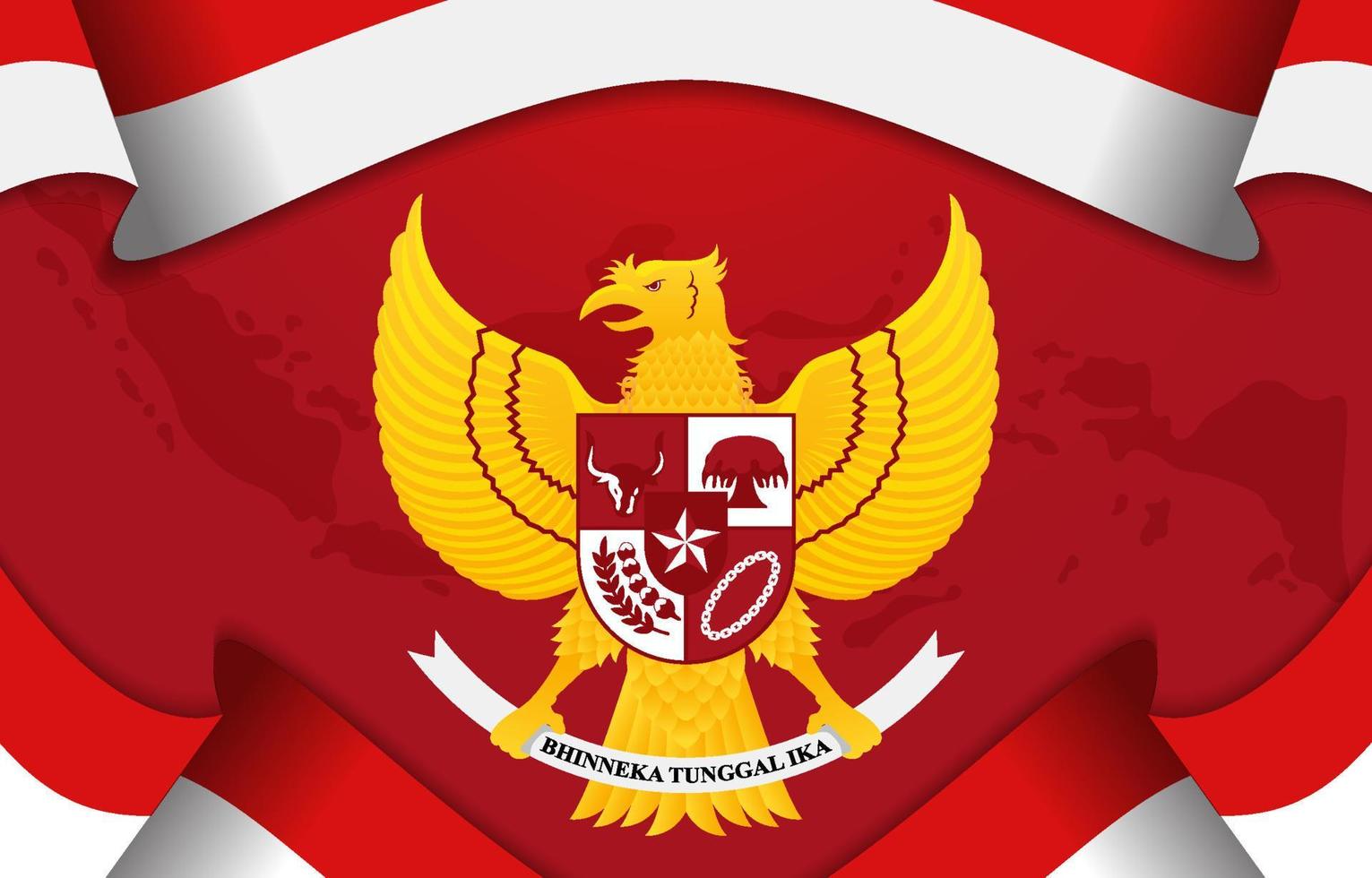 Hari Pancasila with Garuda and Indonesian Flag Background vector