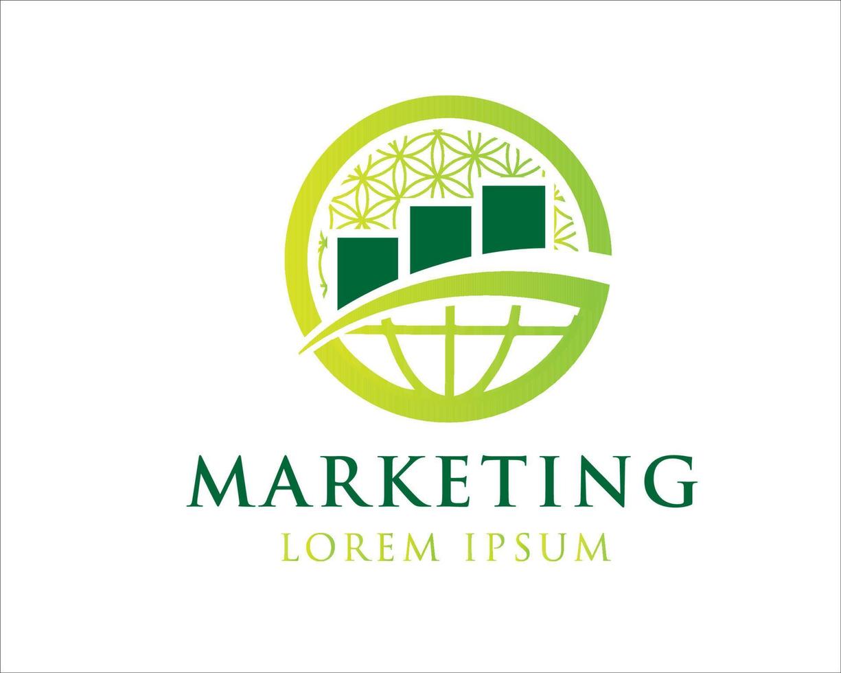 logotipo de marketing global diseña icono y símbolo vector minimalista