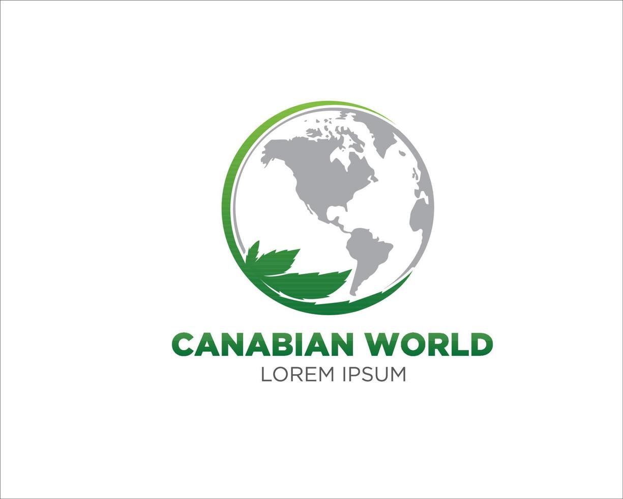 cannabis world logo diseños icono simple moderno vector