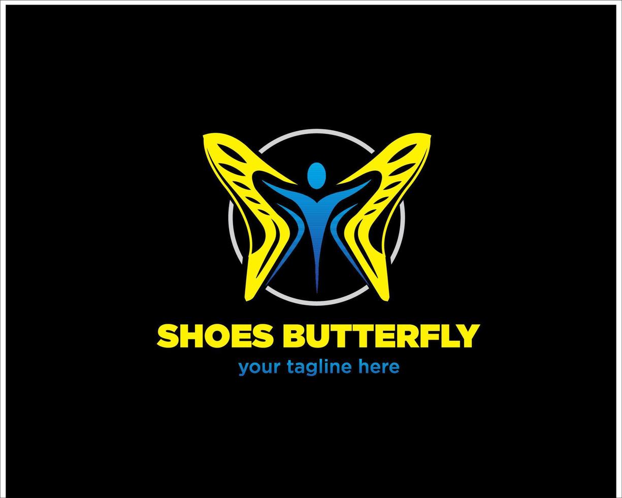 zapatos diseños de logotipo de mariposa vector