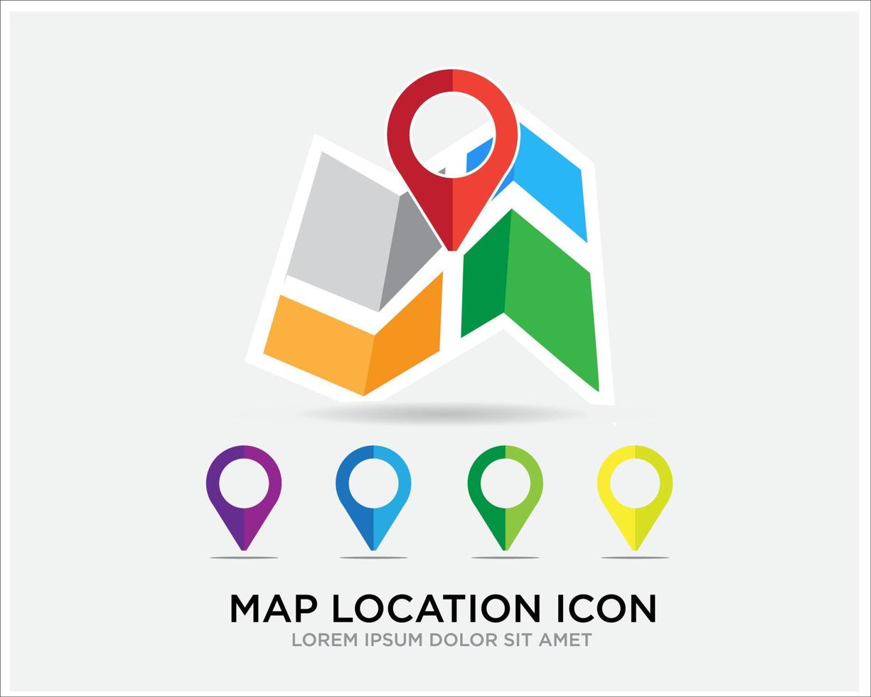 diseño de logotipo de ubicación de mapa simple vector plano moderno