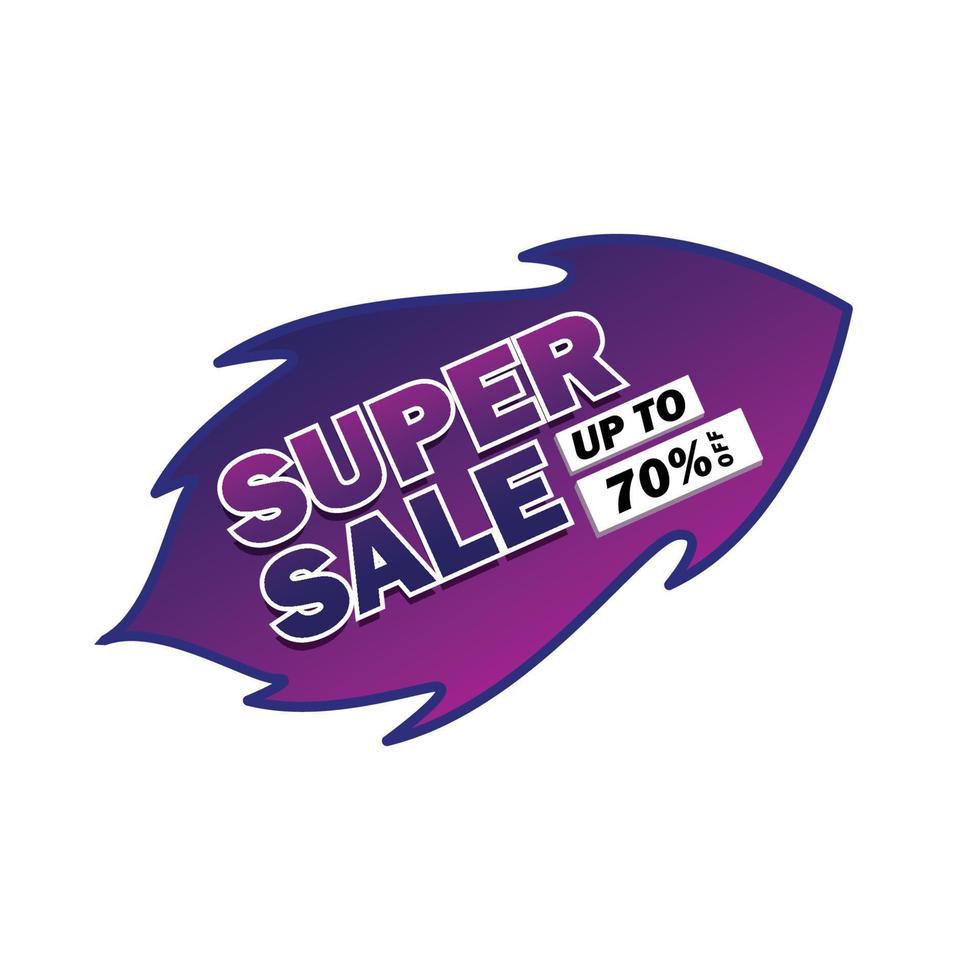 Illustration promotion Super Sale Purple vector