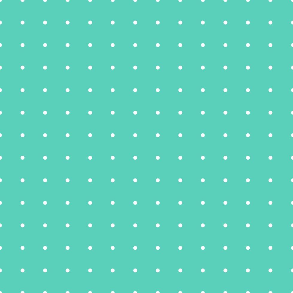 White polka dots on green background.Seamless vector pattern.