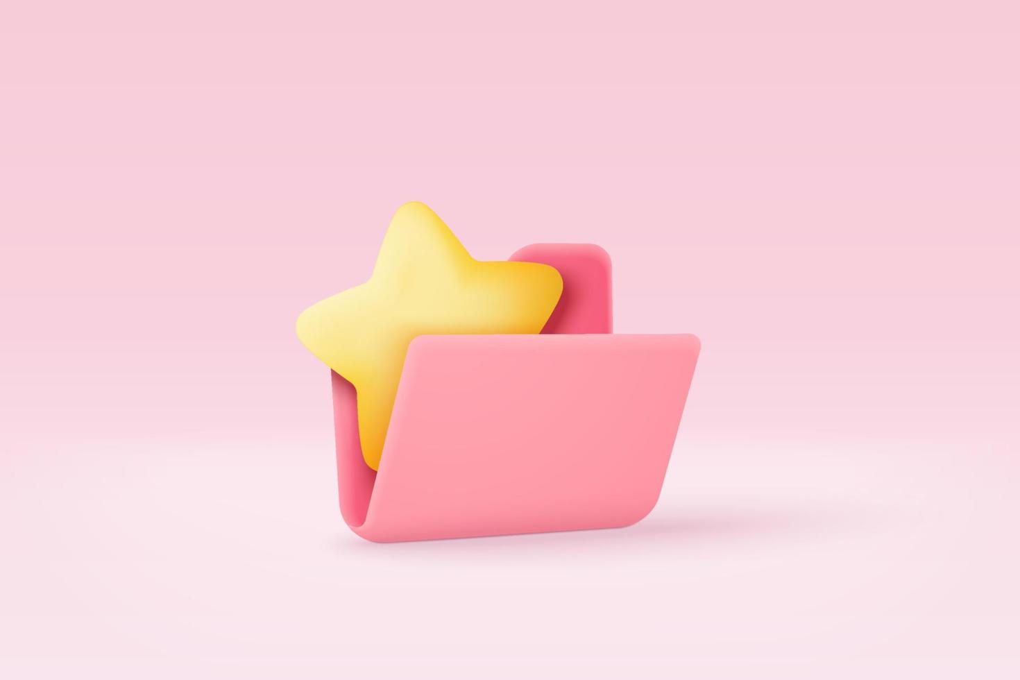 3d folder and paper for management file, document efficient work on project plan concept. Document cartoon style minimal folder with files icon. 3d vector render on isolated pink pastel background