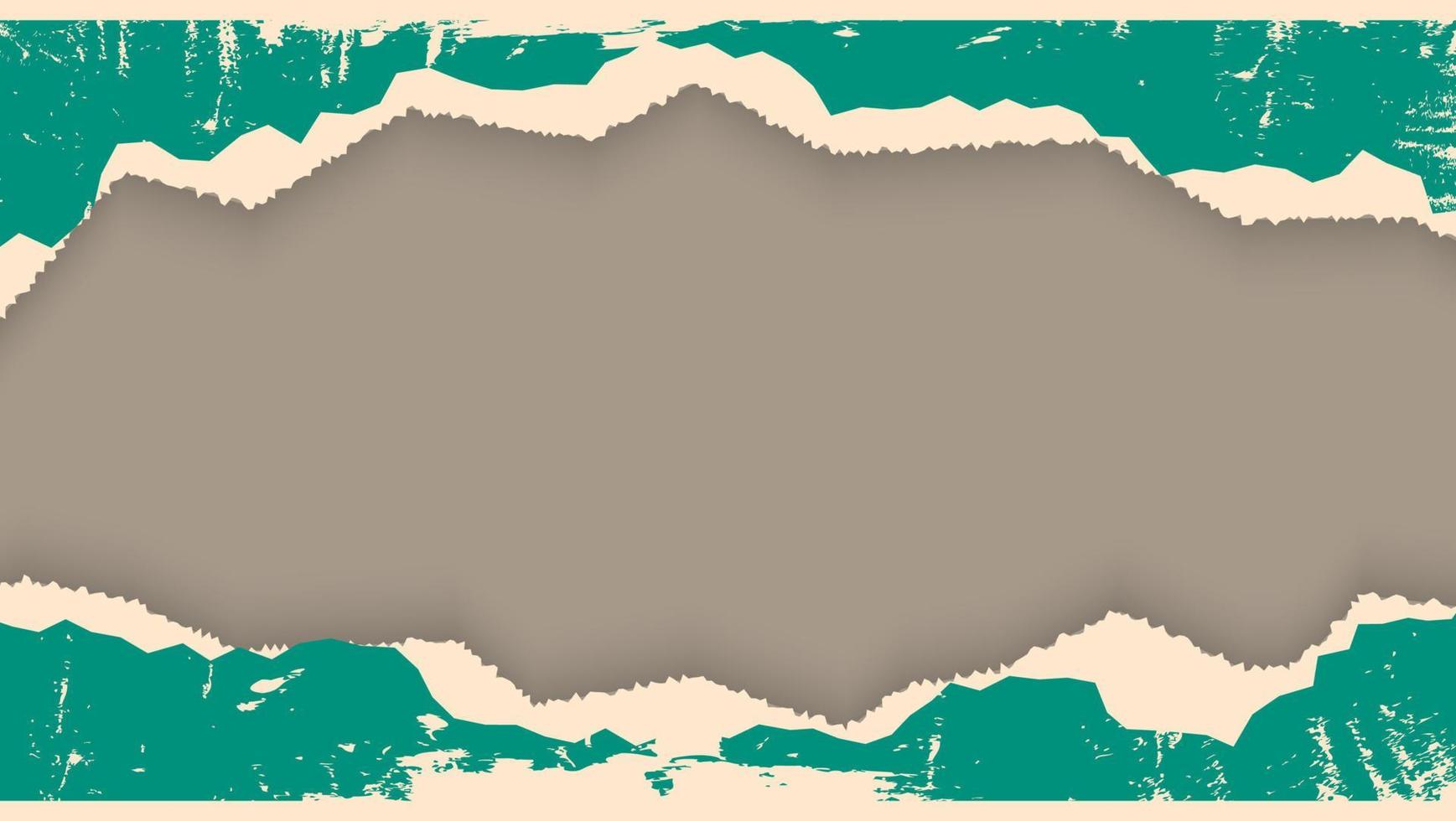 Abstract Green Vintage Blank Paper Ripped Frame Template vector