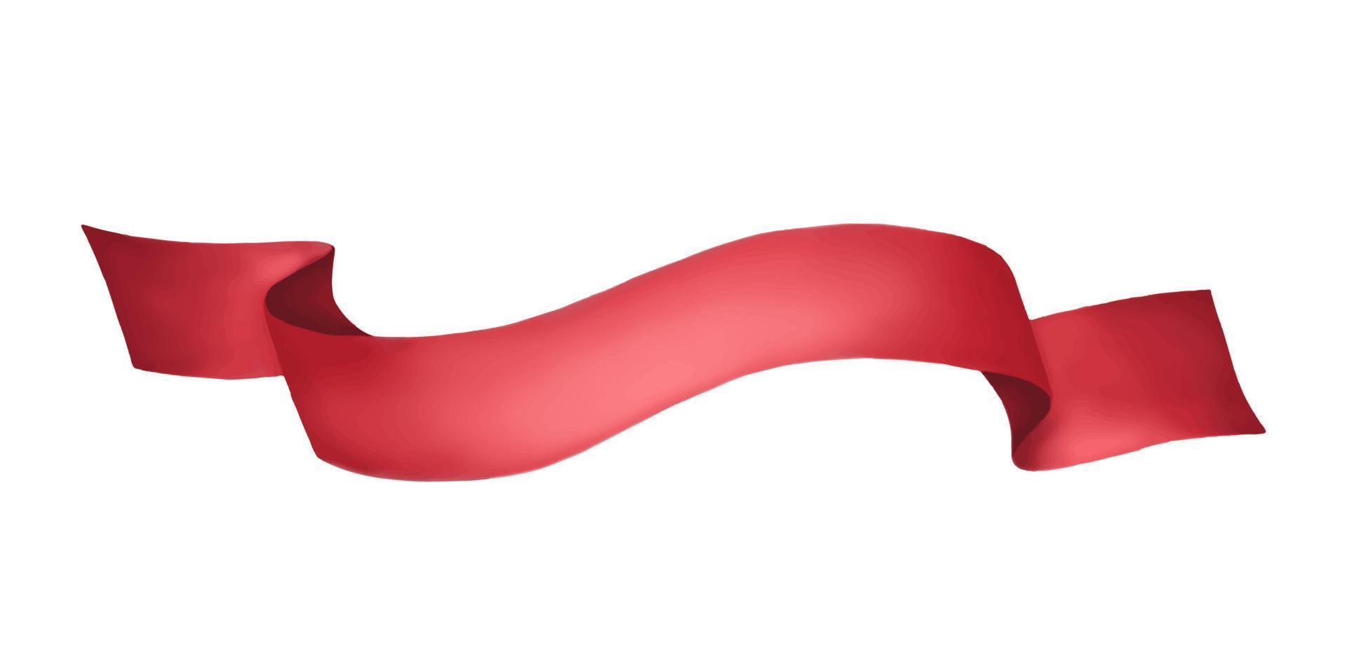 Red ribbon banner, Glossy ribbon for text for your design project. vector