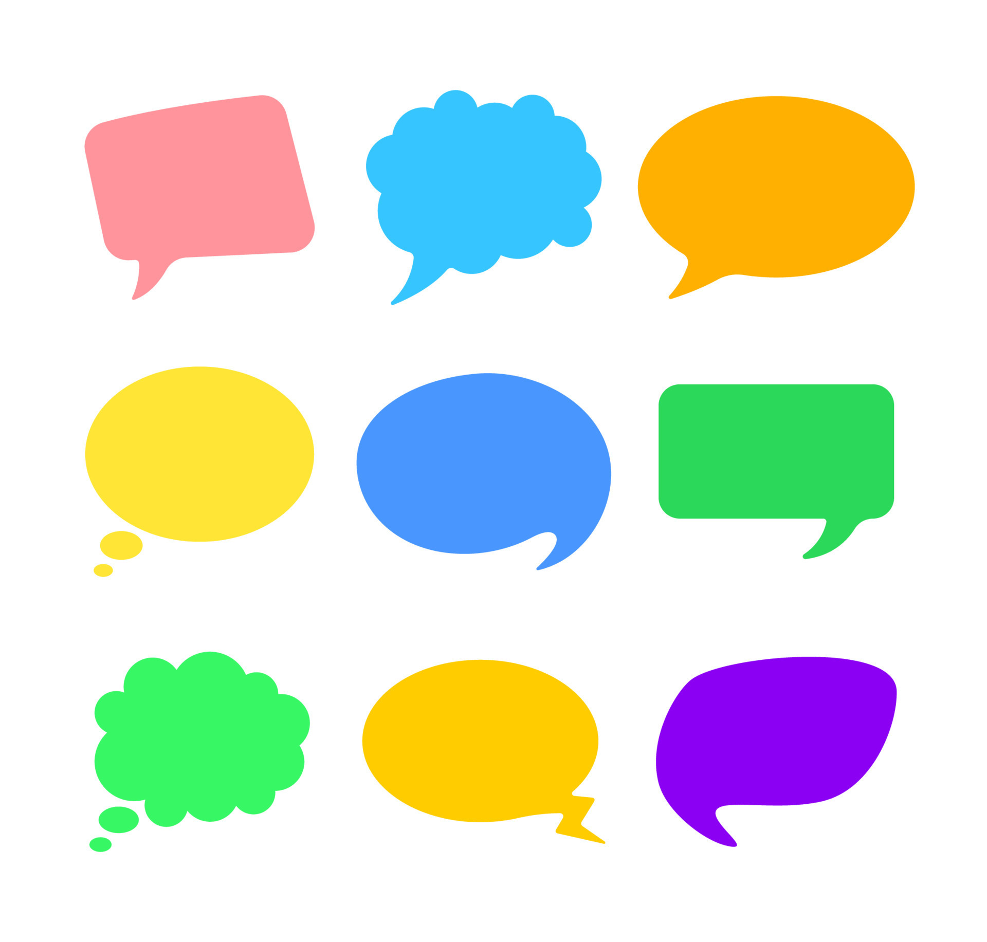 Simple chat bubble. Different speech bubble vector set 7503794 Vector ...